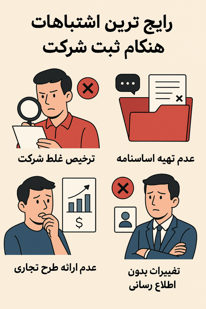 رایج ترین اشتباهات هنگام ثبت شرکت